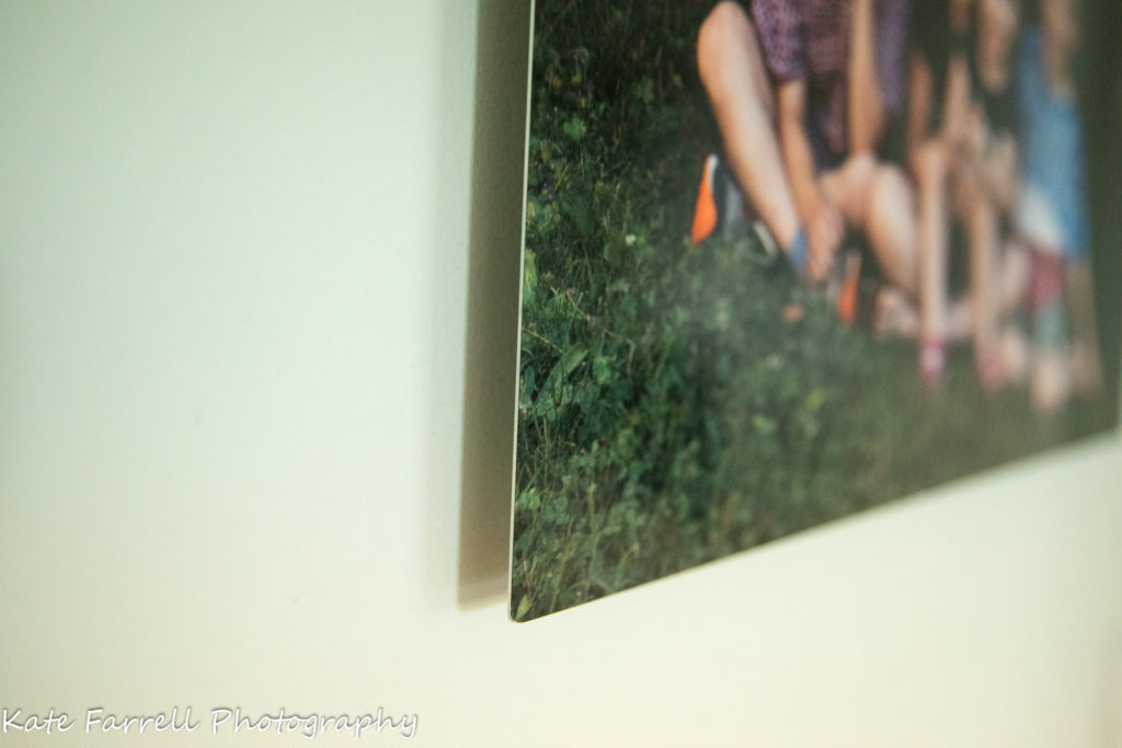 Side view of a metal print -- one of my favorite ways to display photos.